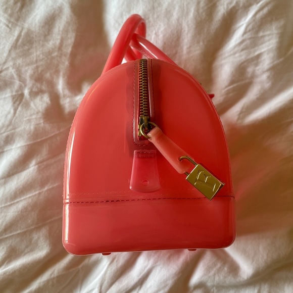 Furla Candy Bag Rubber Pink Top Handle - Picture 4 of 9